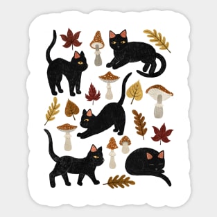 autumn cat magic Sticker